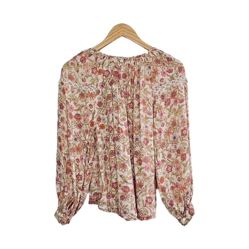 Old Navy bohemian floral puff sleeve top size small - Picture 9 of 9